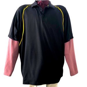 Nike Dry Fit Livestrong Golf shirt Size XXL Color Black yellow trim short sleeve